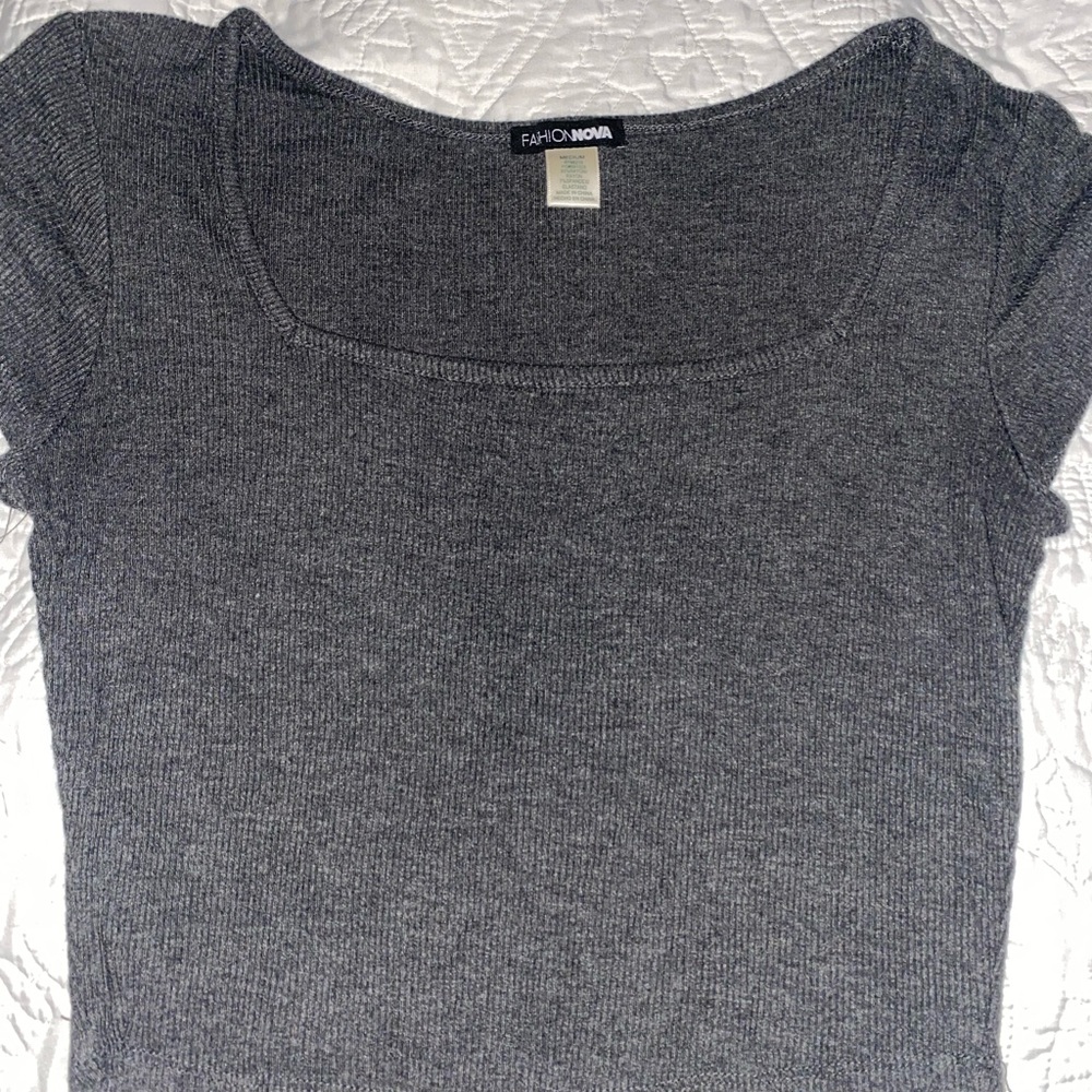 Gray crop top